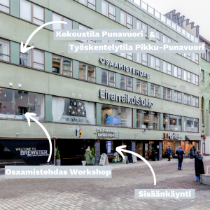 Kokoustila, koulutustilat ja etätyötilat Punavuoressa - Osaamistehdas