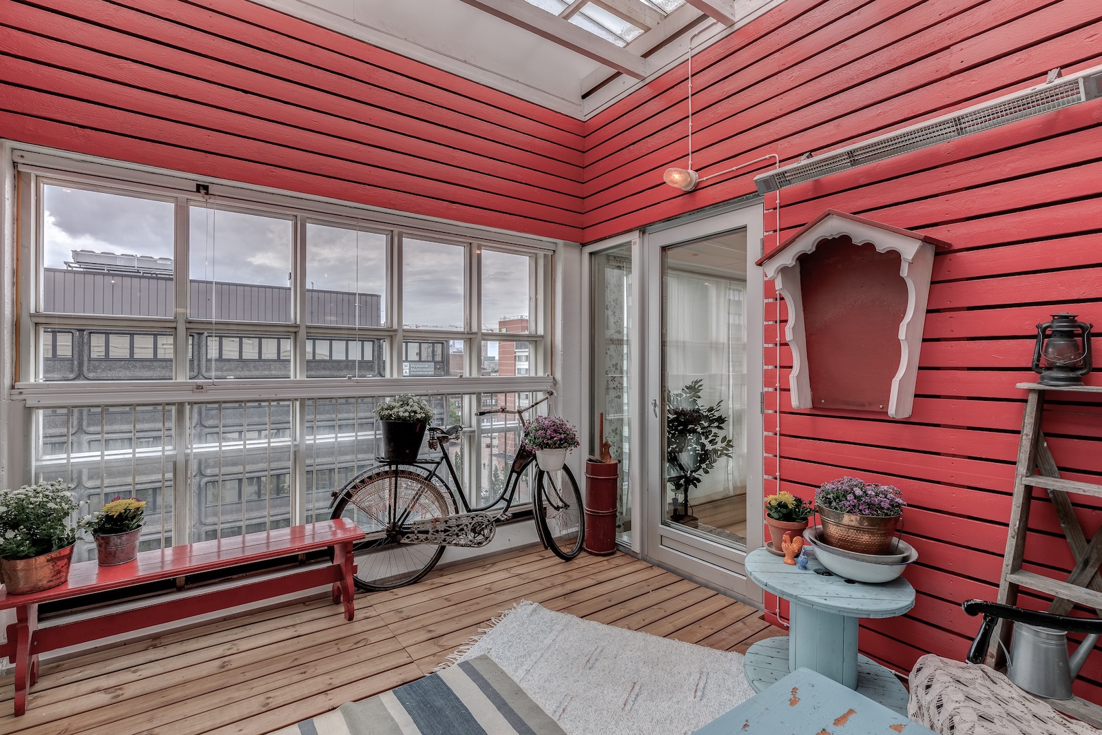 Terrace — vintage bicycle and flowers