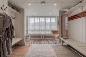 Sauna-Pasila-helsinki-pukuhuone Tunnelmallinen pukuhuone Sauna Pasilassa, Messukeskuksen naapurissa.